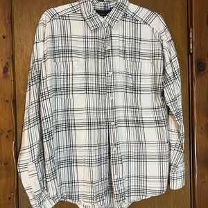 White and Black Flowy Flannel